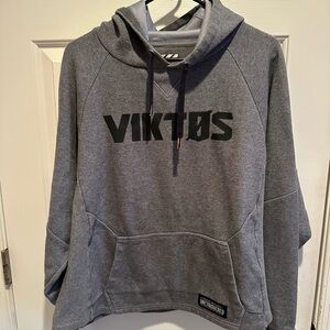 Viktos Fallback Hoodie Men's Large Gray Pullover Unconquered Tactical Snake Logo